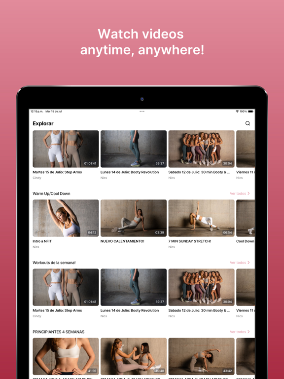 NFit Online Studio iPad screenshot 1 - Health & Fitness app