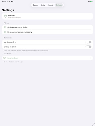 BrainPark iPad screenshot