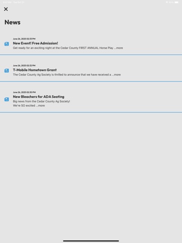 Cedar County Fair iPad screenshot
