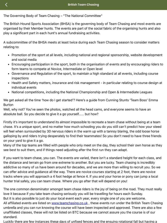 British Team Chasing