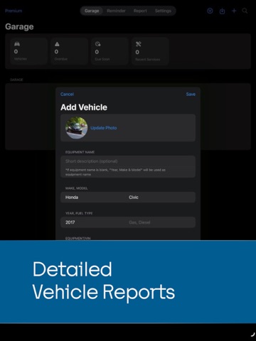 AutoFleet Maintenance Tracker iPad screenshot