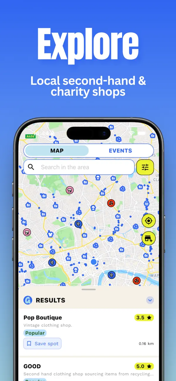 Screenshot #2 pour Ganddee: Second Hand Shops Map