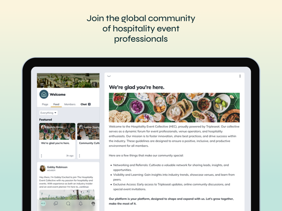 Hospitality Event Collective iPad screenshot 1 - Social Networking app