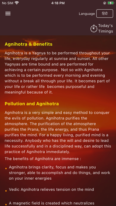 Agnihotra Timing(Madhavashram) screenshot