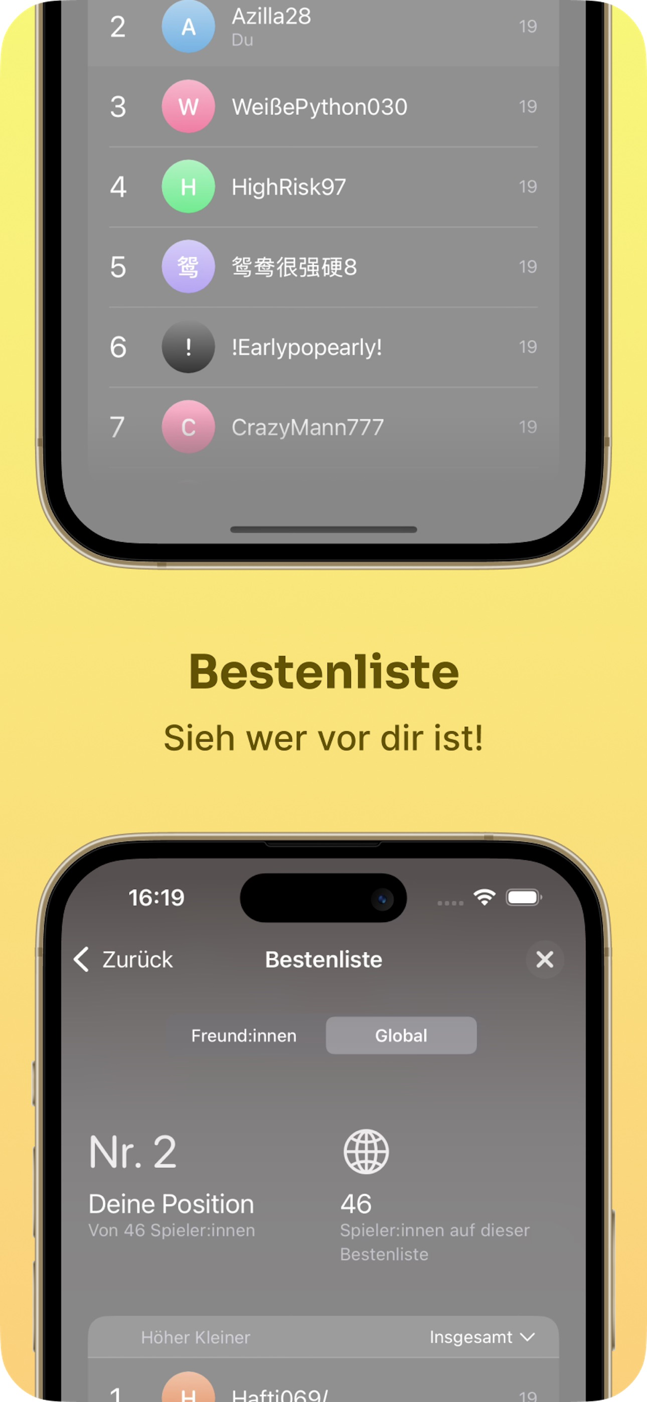 Höher Kleiner