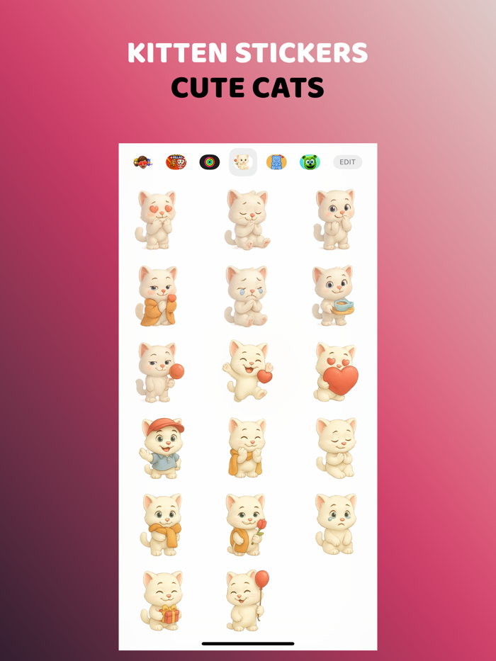 Cute Cat and Kitten Stickers