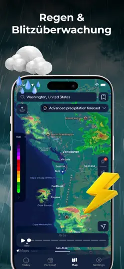 Screenshot von NOAA Wetter-,Wind-, Regenradar auf dem iPhone 5
