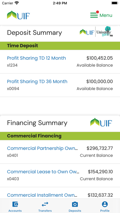 MyUIF iPhone screenshot 2 - Finance app
