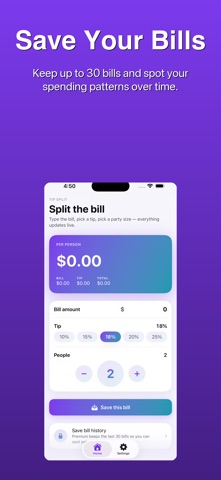 Tip Splitter Bill Calc Screenshot 2 of 5