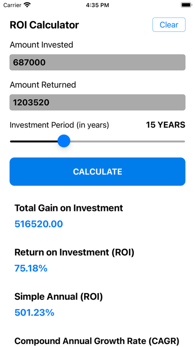 Screenshot #3 pour ROI - Return on Investment