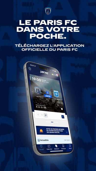 Paris FC app screenshot