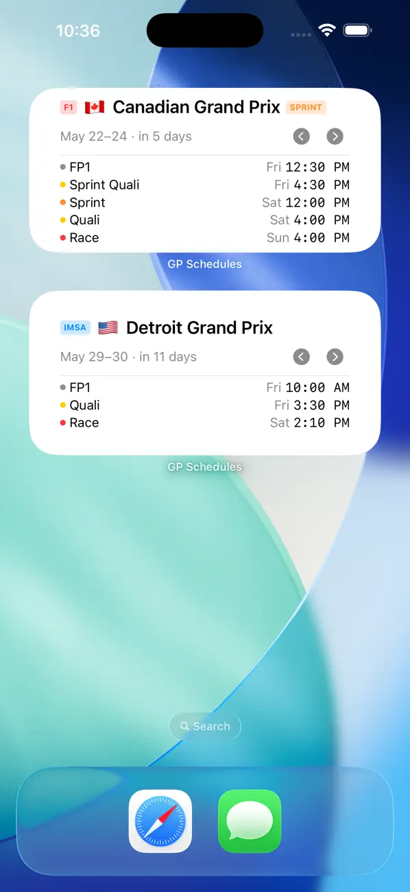 Screenshot #2 pour Grand Prix Schedules