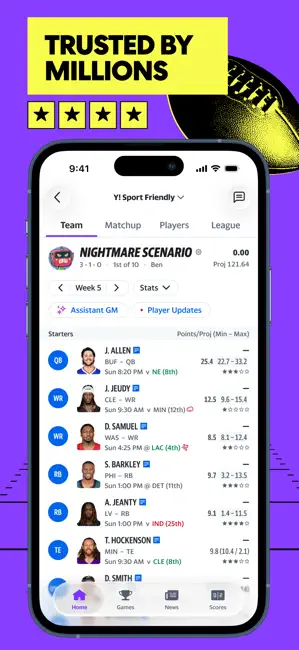 Yahoo Fantasy Sports: NBA, MLB iPhone screenshot 4