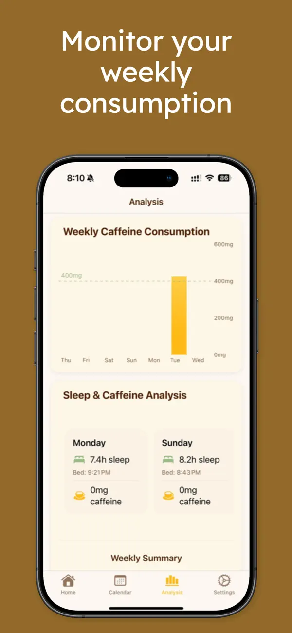 Screenshot #3 pour Decaff - Caffeine Tracker