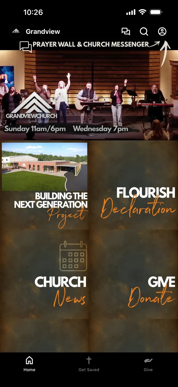 Screenshot #1 pour Grandview Church App