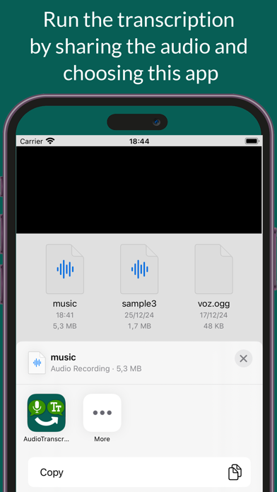 Transcriber: Audio to Text Screenshot