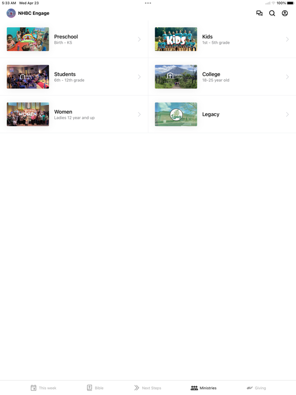 North Highlands Baptist Church iPad screenshot 3 - Education app