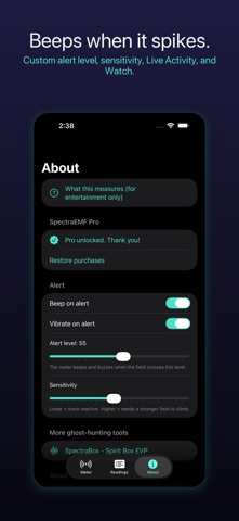 SpectraEMF iPhone screenshot