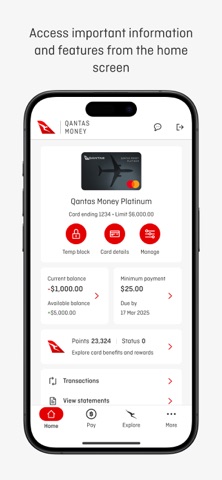 Qantas Money Credit Cards screenshot