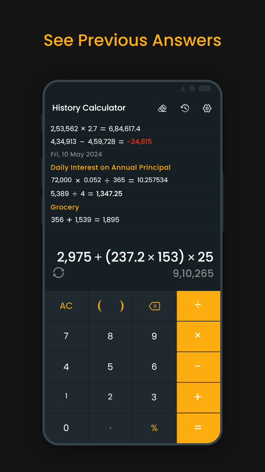 #1. Calculator with History Plus (iOS) بواسطة: SUSAMP INFOTECH
