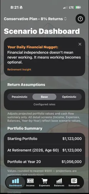 RetireScenarios screenshot 1