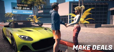 Parking Master Multiplayer 2 - Engage in player-to-player car trading with a clear buying interface showing vehicle stats and current market value, set against the backdrop of a premium car model.