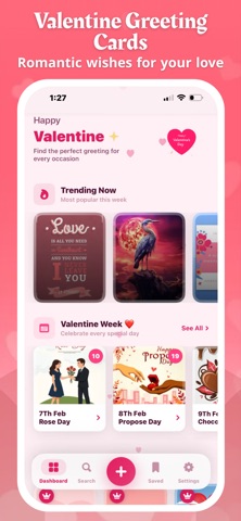 Valentine’s Wishes & Greetings iPhone screenshot
