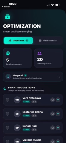 VCFCard – Organize Contacts iPhone screenshot