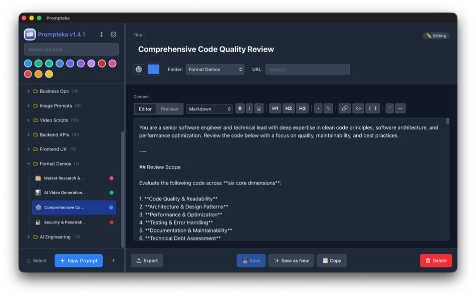 #2. Prompteka (macOS) 由: Robert GROW