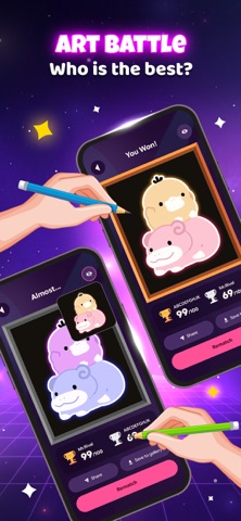 Neon Draw & Draw Together iPhone screenshot 2
