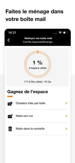 Capture d'écran de Mail Orange - Messagerie Email sur iPhone 4