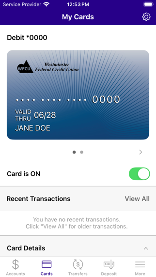 Westminster FCU Screenshot