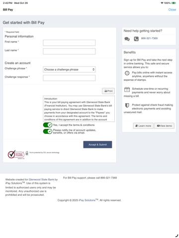 Glenwood Frontier Mobile iPad screenshot