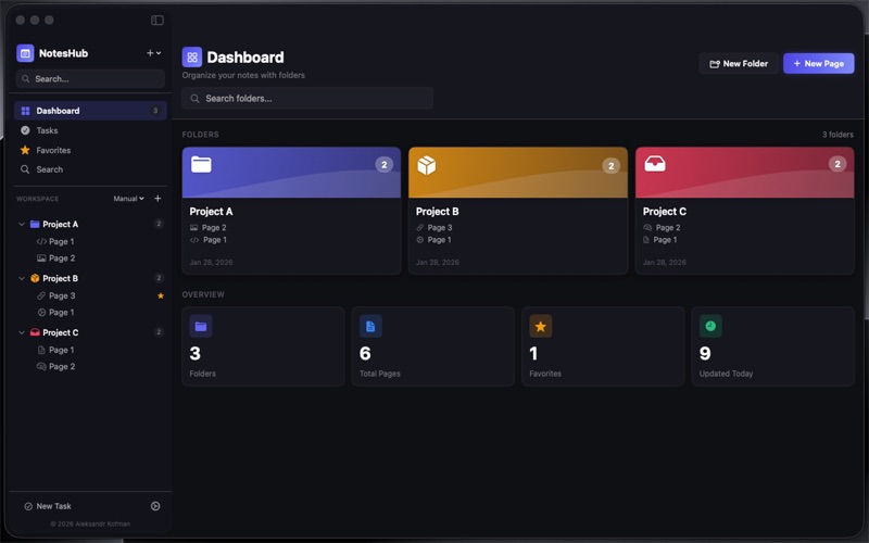 Notes Hub & Tasks screenshot