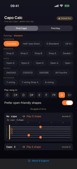 SUS4 Capo Calc: Find the Fret screenshot 1