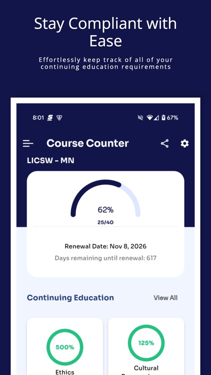 Course Counter: CE Tracker