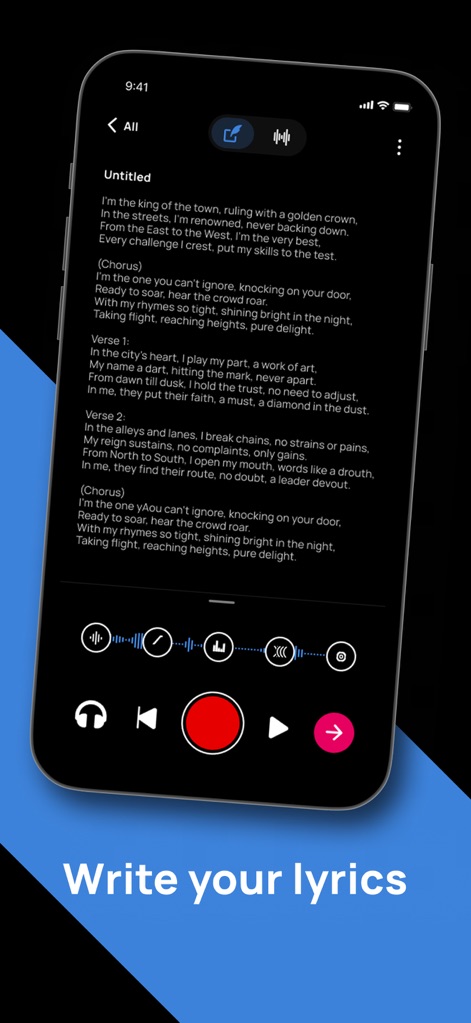 Voloco: Vocal Recording Studio - In-App Lyric Pad