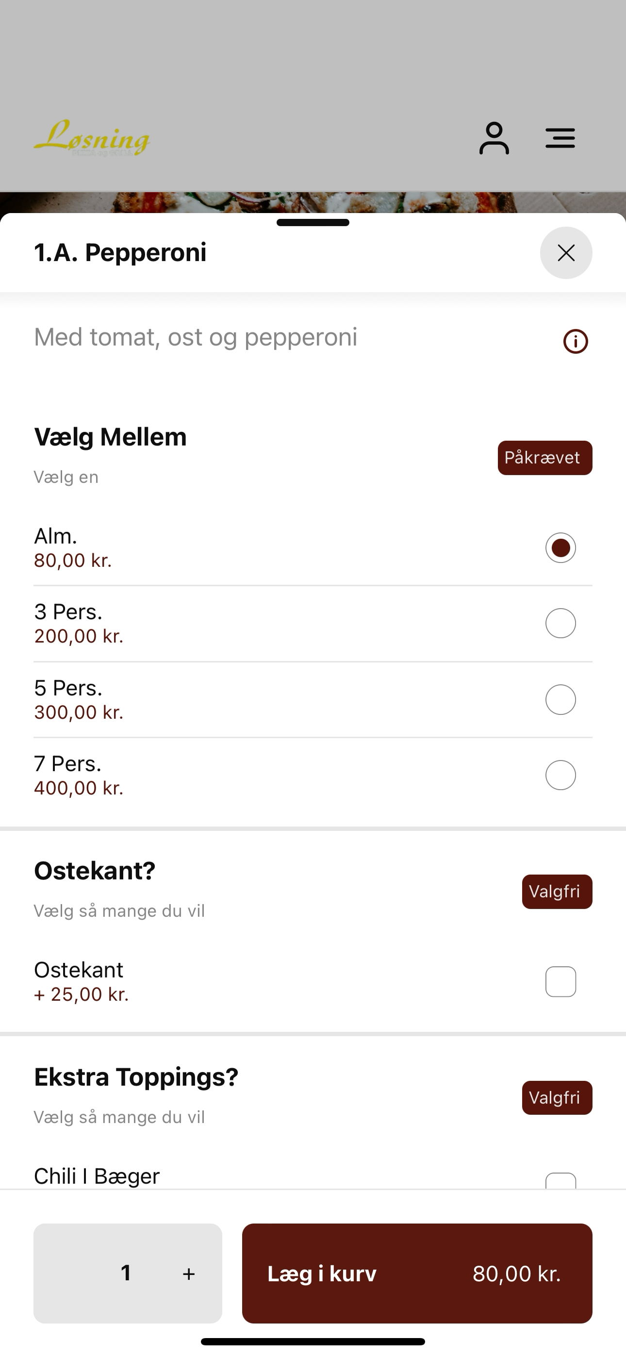 Løsning Pizza og Grill