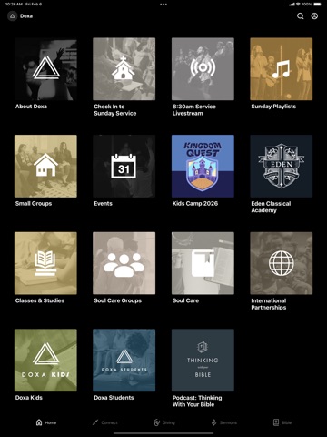 Doxa Church App iPad screenshot