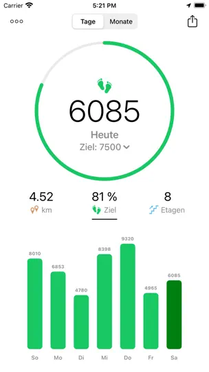 Screenshot von Joggen Laufen Walken Goals GPS auf dem iPhone 4