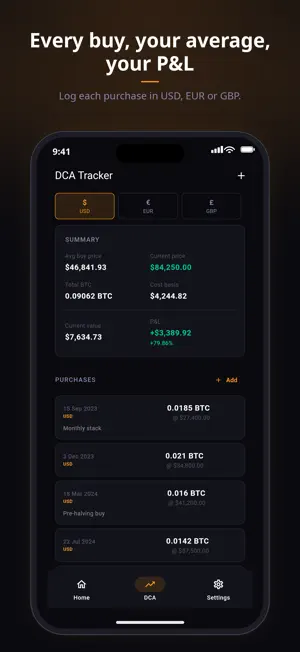 Bag: Bitcoin Portfolio Monitor screenshot 3