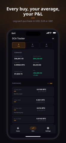Bag: Bitcoin Portfolio Monitor screenshot