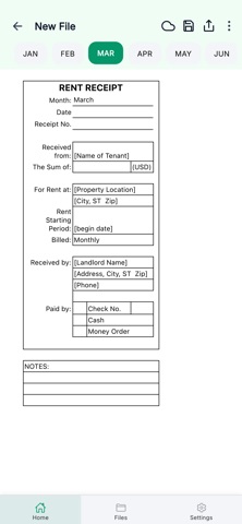 Monthly Rent Receipt iPhone screenshot
