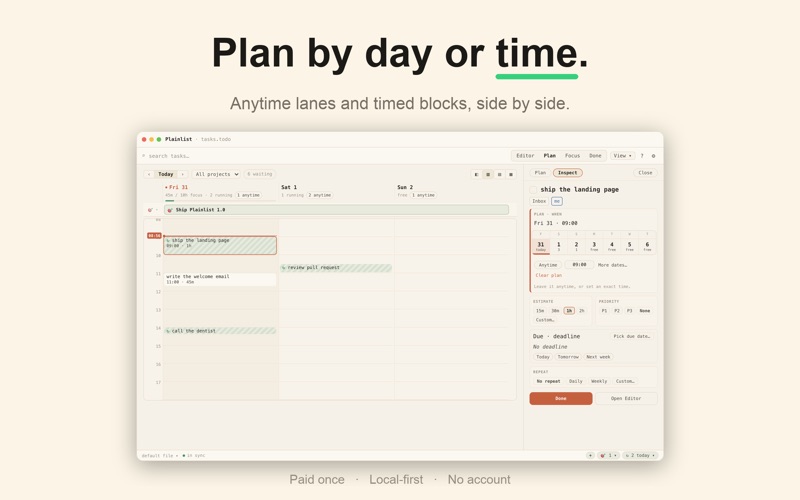 Plainlist: Plaintext Todo screenshot
