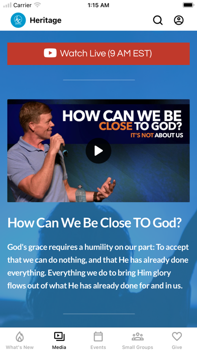 Heritage Church App Screenshot