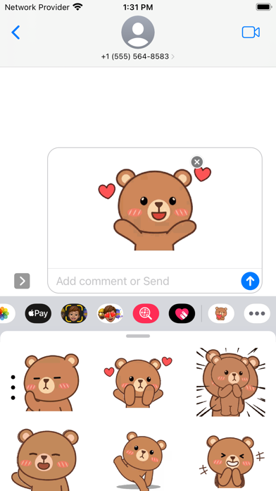 Screenshot 1 of Cute Bear Stickers - WASticker App