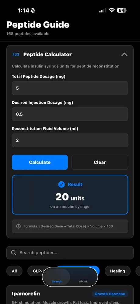 Peptide Dosing Guide screenshot 4