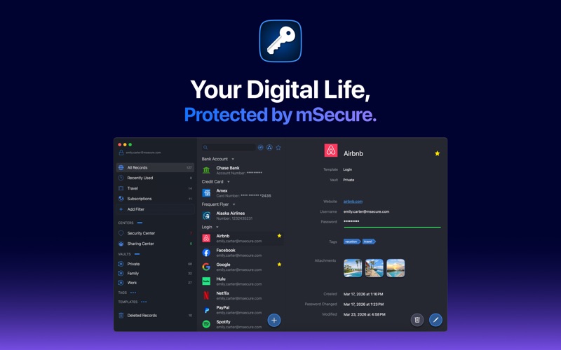 mSecure - Password Manager Screenshot 1 of 6