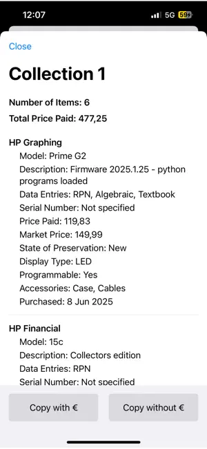 CalCollections screenshot 1