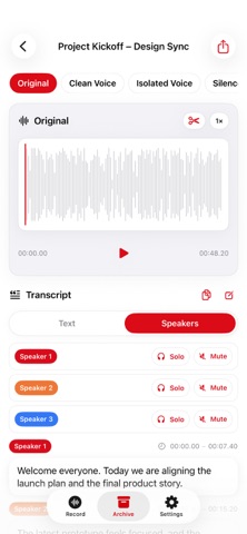 REDREC - Offline Transcription iPhone screenshot